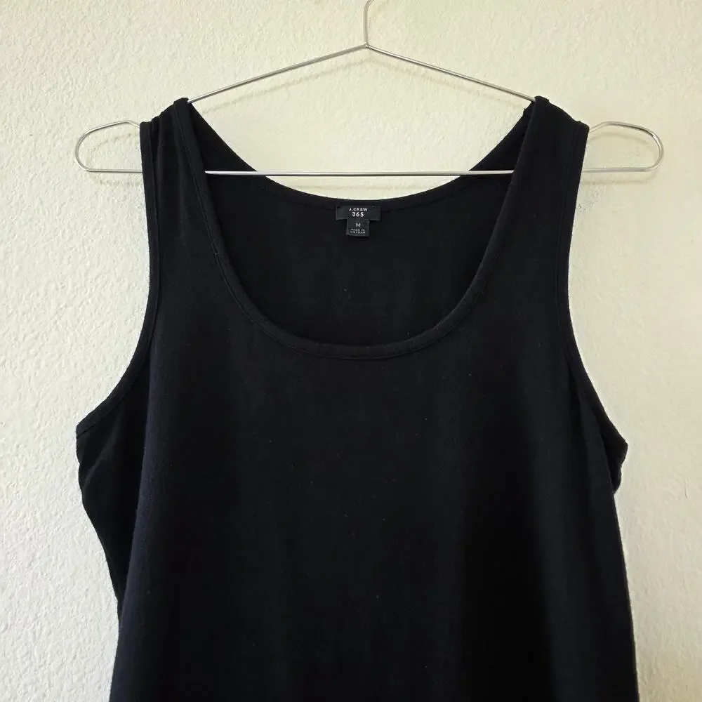 J Crew 365 Sleeveless Bodysuit Womens Size M Black Modal Stretch Scoop Neck